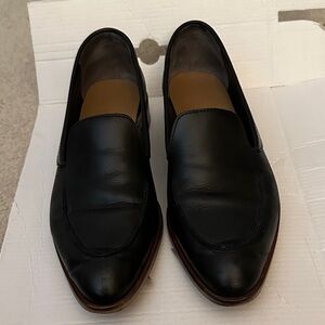 Everlane Black Leather Slip-On Loafers